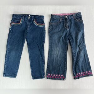 2 pairs of size 3 retro style jeans Carter Rainbow Jeans gymboree pink dots